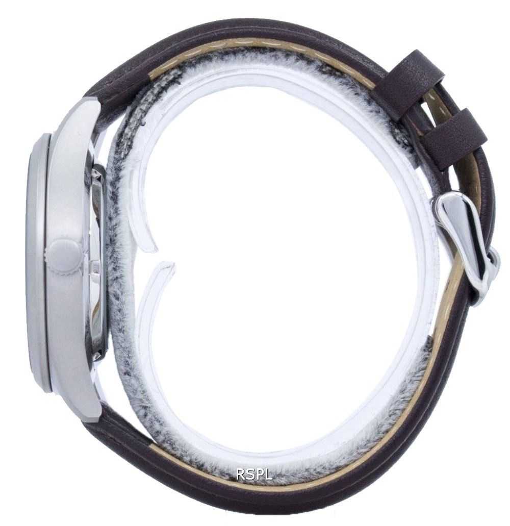 Seiko 5 Sports Automatic Japan Made Ratio Dark Brown Leather SNZG15J1-LS11 Men's Watch