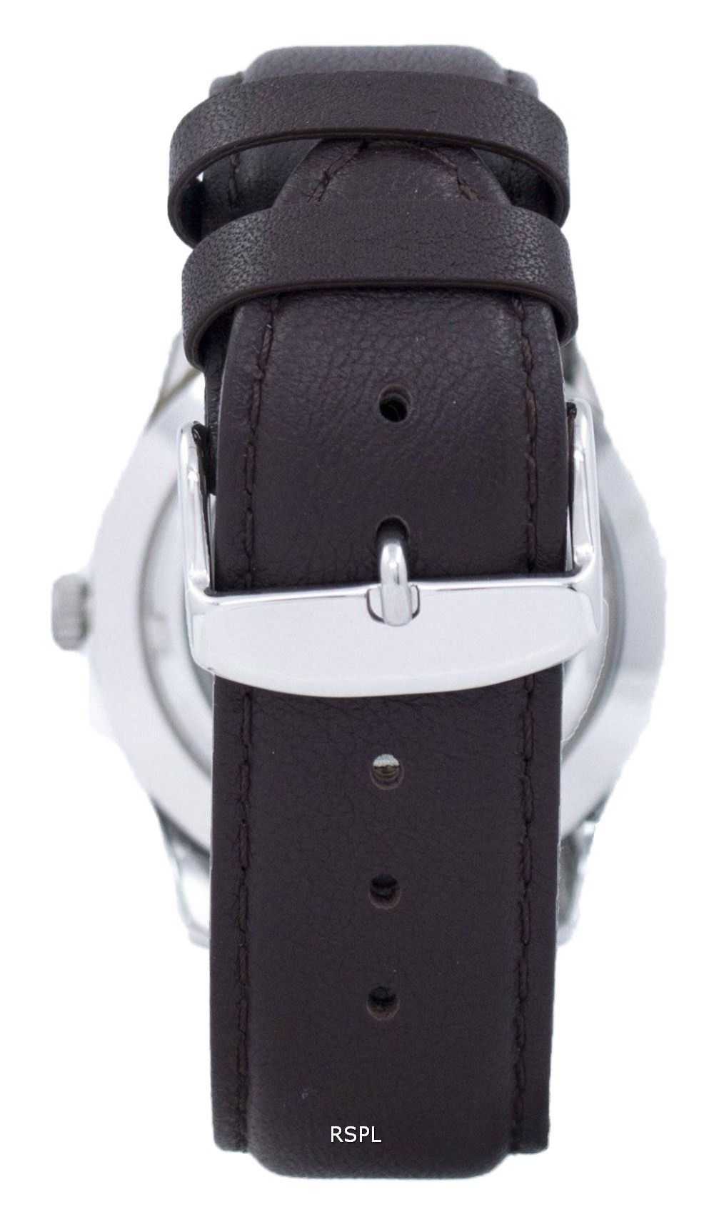 Seiko 5 Sports Automatic Japan Made Ratio Dark Brown Leather SNZG15J1-LS11 Men's Watch