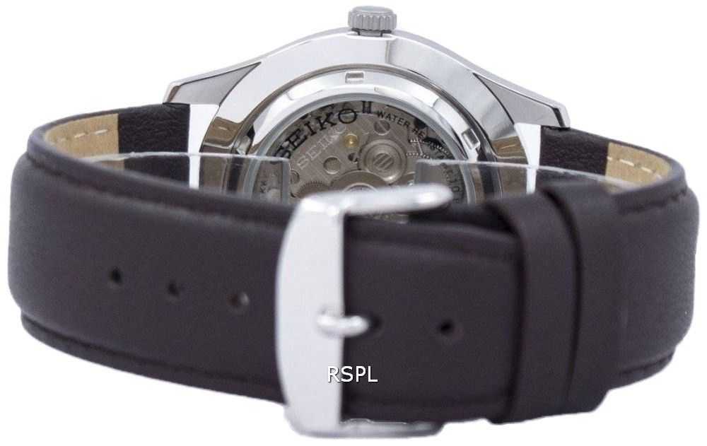 Seiko 5 Sports Automatic Japan Made Ratio Dark Brown Leather SNZG15J1-LS11 Men's Watch