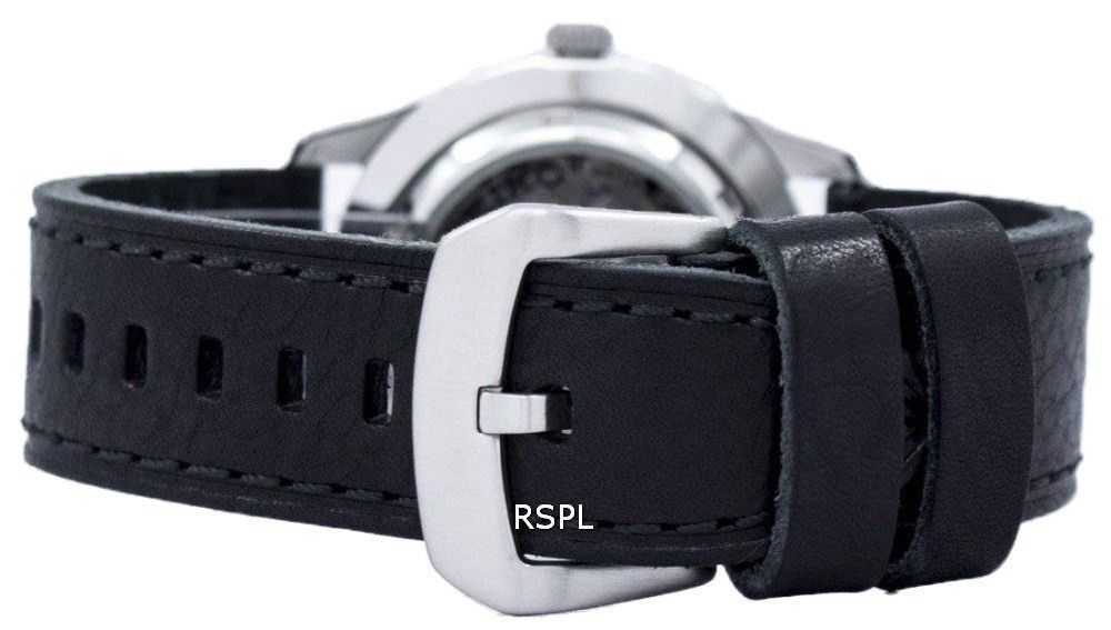 Seiko 5 Sports Automatic Japan Made Ratio Black Leather SNZG15J1-LS8 Men's Watch