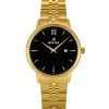 Westar Profile Gold Tone Stainless Steel Black Dial Quartz 40215GPN103 Womens Watch