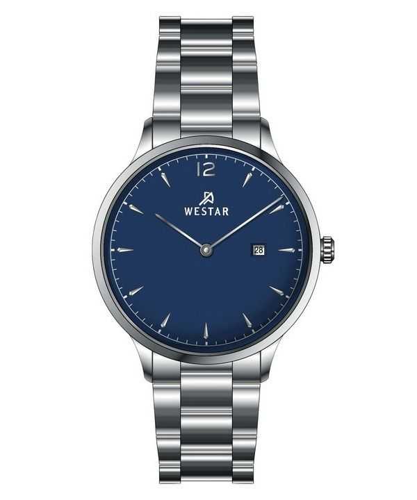 Westar Profile Stainless Steel Blue Dial Quartz 40218STN104 Womens Watch