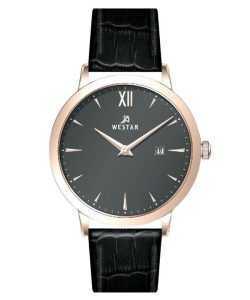 Westar Profile Leather Strap Grey Dial Quartz 50214PPN606 Mens Watch