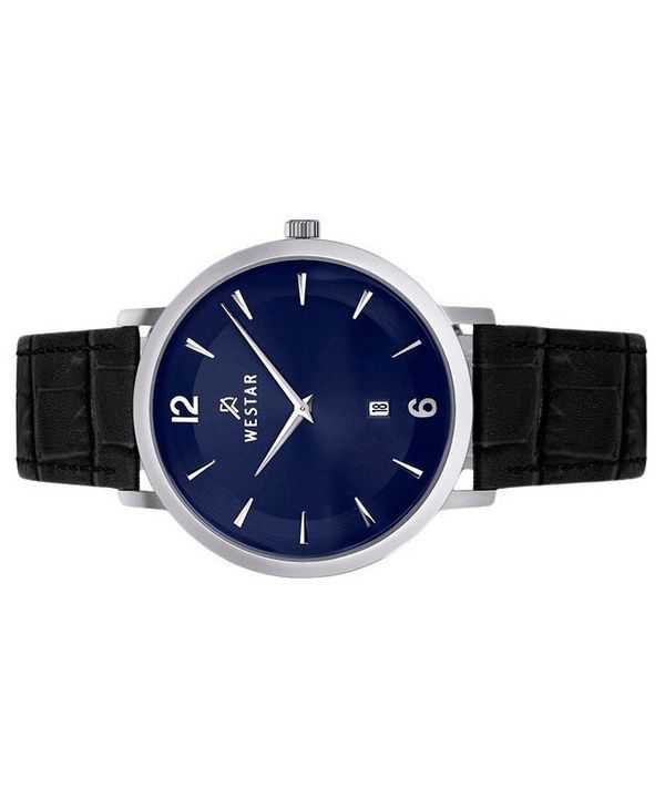 Westar Profile Leather Strap Blue Dial Quartz 50219STN104 Mens Watch