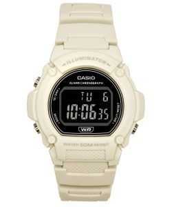 Casio Standard Illuminator Digital White Resin Strap Quartz W-219HC-8B Mens Watch