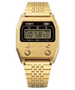 Casio Vintage Digital Gold Ion Plated Stainless Steel Quartz A1100G-5 Unisex Watch
