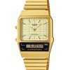 Casio Vintage Analog Digital Gold Ion Plated Stainless Steel Beige Dial Quartz AQ-800EG-9A Unisex Watch