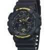 Casio G-Shock Caution Yellow Analog Digital Resin Strap Black Dial Quartz GA-100CY-1A 200M Mens Watch