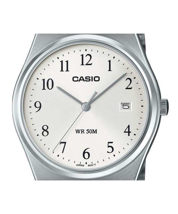 Casio Standard Analog Stainless Steel White Dial Quartz MTP-B145D-7B Mens Watch