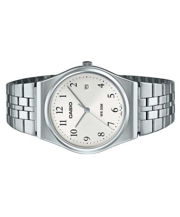 Casio Standard Analog Stainless Steel White Dial Quartz MTP-B145D-7B Mens Watch