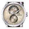 Festina Retro Leather Strap Multifunction Beige Dial Quartz F16573-9 Mens Watch