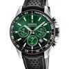 Festina Timeless Chronograph Leather Strap Green Dial Quartz F20561-5 100M Mens Watch