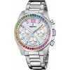Festina Rainbow Chronograph Stainless Steel Crystal Accents Silver Dial Quartz F20606-2 100M Womens Watch