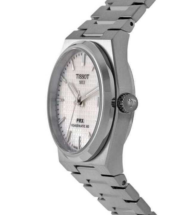Tissot PRX T-Classic Powermatic 80 White Mother Of Pearl Dial Automatic T137.207.11.111.00 100M Unisex Watch