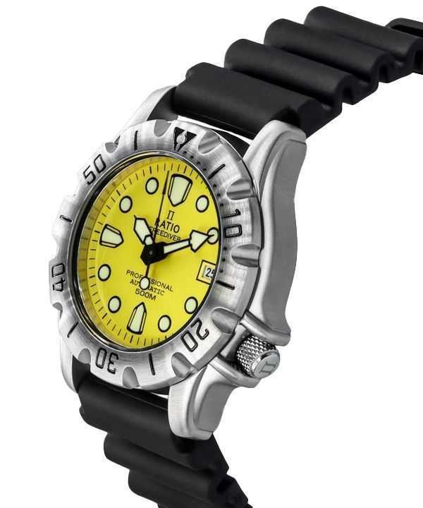 Ratio FreeDiver Professional 500M Sapphire Yellow Dial Automatic 32BJ202A-YLW Mens Watch