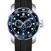 Invicta Pro Diver Scuba GMT Silicone Strap Blue Dial Quartz 45722 100M Men's Watch