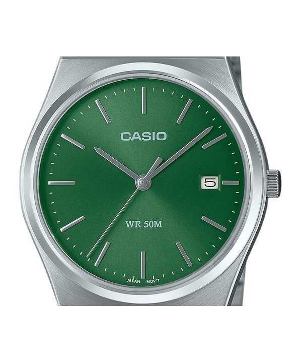 Casio Standard Analog Stainless Steel Green Dial Quartz MTP-B145D-3AV Unisex Watch