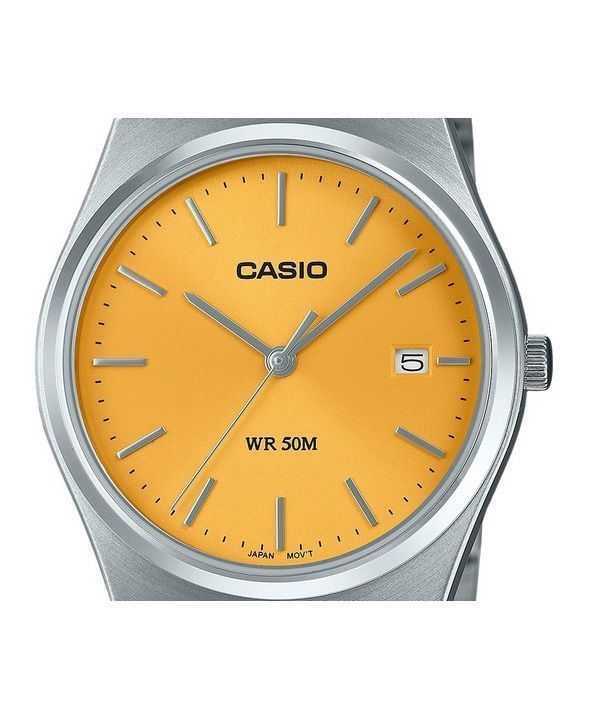 Casio Standard Analog Stainless Steel Yellow Dial Quartz MTP-B145D-9AV Unisex Watch