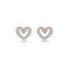 Swarovski Una Rose Gold Tone Swan Neck Heart Stud Earrings 5628659 For Women