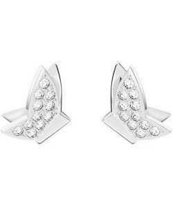 Swarovski Lilia Butterfly Rhodium Plated Stud Earrings With White Crystal 5636424 For Women