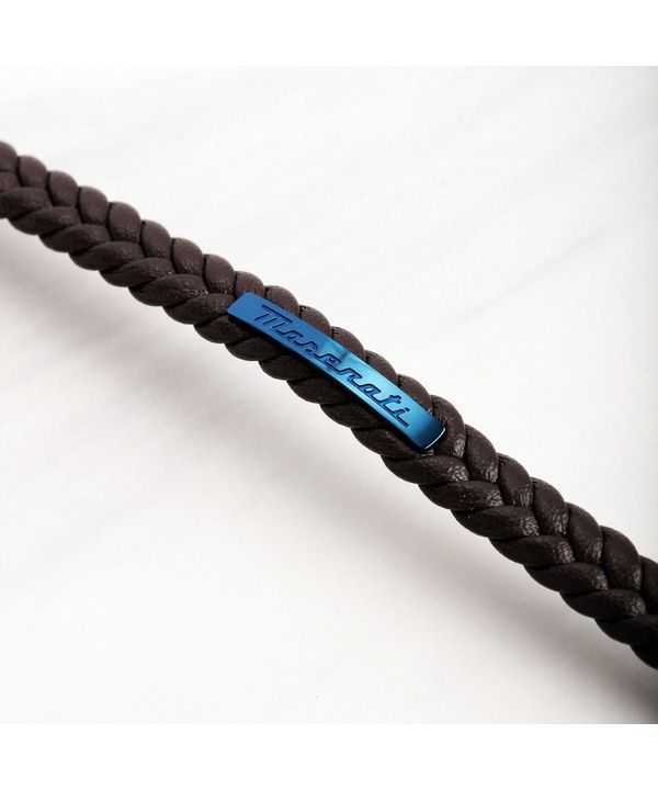 Maserati Jewels Recycled Leather And Stainless Steel Bracelet JM222AVE03 For Men