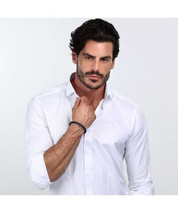 Maserati Jewels Recycled Leather And Stainless Steel Bracelet JM222AVE09 For Men