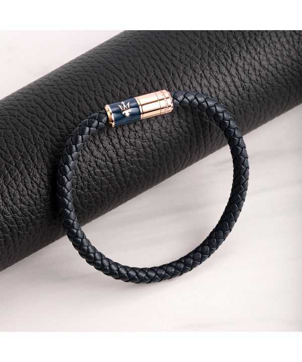 Maserati Jewels Recycled Leather And Stainless Steel Bracelet JM222AVE09 For Men