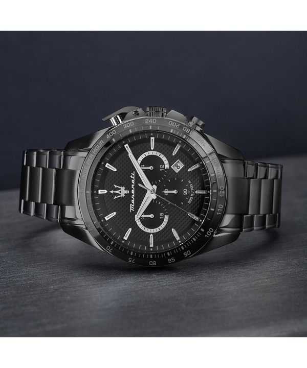 Maserati Traguardo Limited Edition Chronograph PVD-Coated Stainless Steel Black Quartz R8873612045 100M Men's Watch