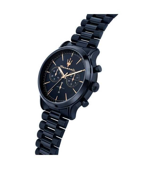 Maserati Successo Lifestyle Blue Edition Chronograph Stainless Steel Blue Dial Quartz R8873618032 100M Men's Watch