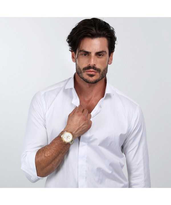 Maserati Stile Chronograph Two Tone Stainless Steel White Dial R8873642009 100M Men's Watch