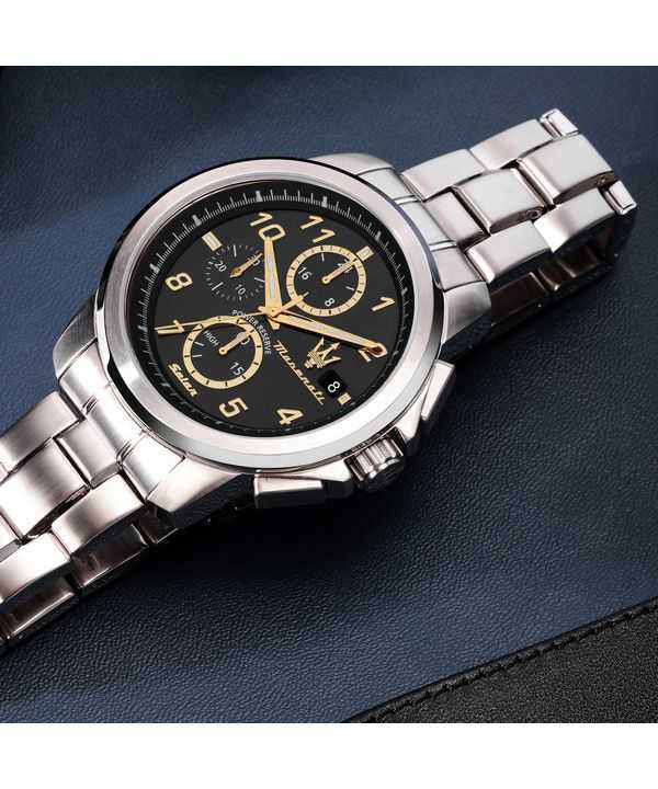 Maserati Successo Limited Edition Chronograph Stainless Steel Black Dial Solar R8873645007 Men's Watch