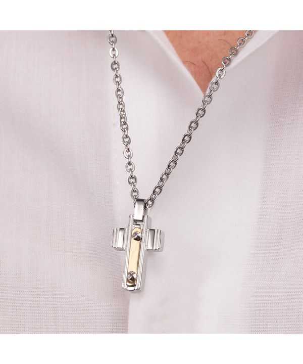 Morellato Gold Stainless Steel And 750 Gold Necklace SATM02 For Men