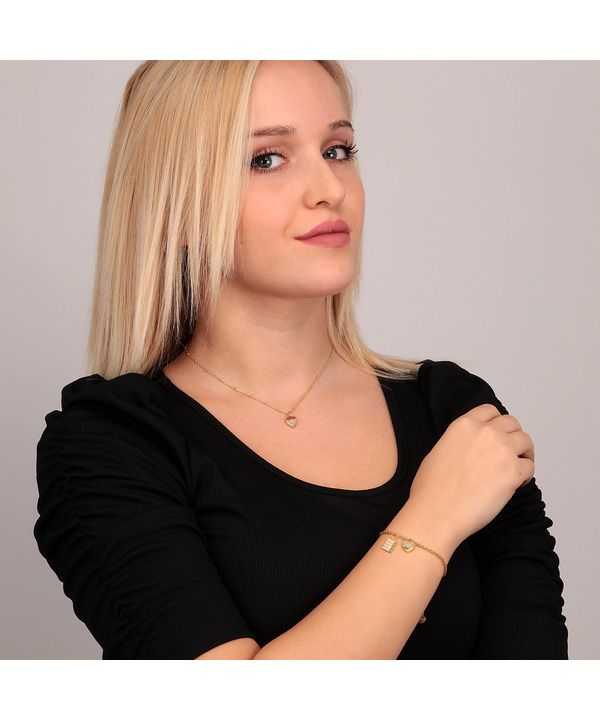 Morellato Abbraccio Gold Tone Stainless Steel Necklace And Bracelet SAUB19 For Women