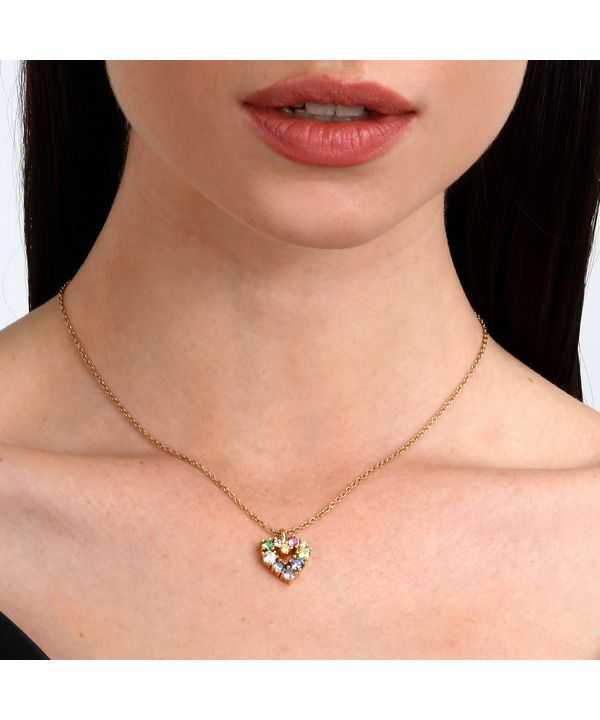 Morellato Colori Gold Tone Stainless Steel Necklace SAVY06 For Women