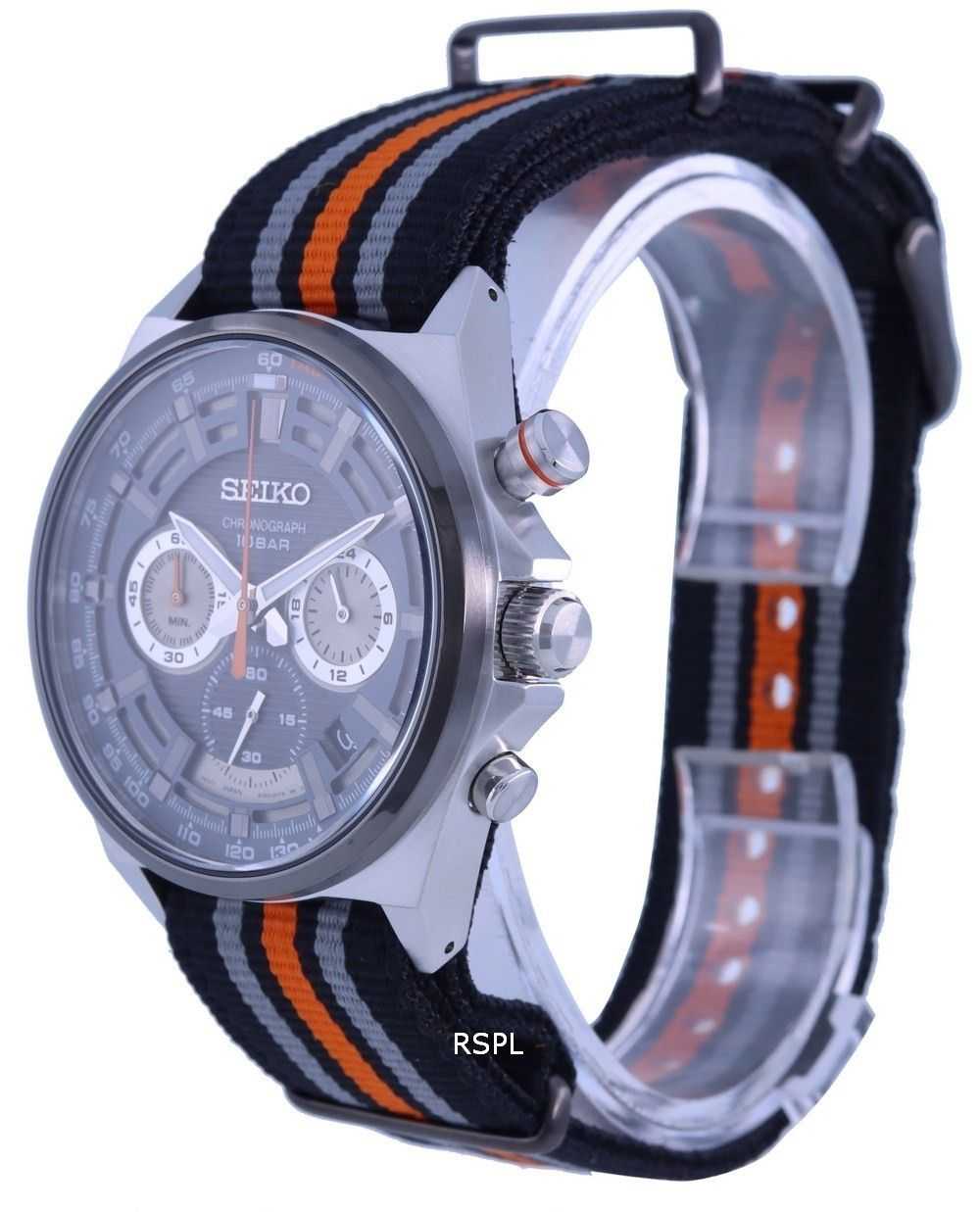 Seiko Neo Sports Chronograph Grey Dial Quartz SSB403 SSB403P1 SSB403P 100M Mens Watch