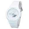Casio G-Shock Tone-on-Tone Analog Digital Resin Strap White Dial Quartz GA-2100-7A7 Men's Watch