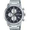 Casio Standard Analog Chronograph Stainless Steel Black Dial Quartz MTP-E510D-1A2V Men's Watch