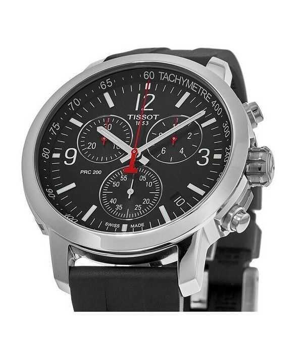 Tissot PRC 200 T-Sport Chronograph Black Dial Quartz Divers T114.417.17.057.00 200M Mens Watch