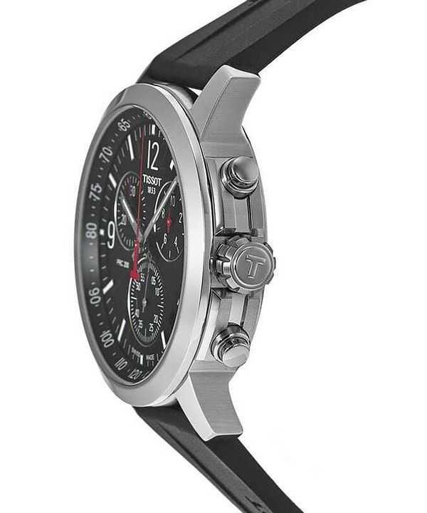 Tissot PRC 200 T-Sport Chronograph Black Dial Quartz Divers T114.417.17.057.00 200M Mens Watch