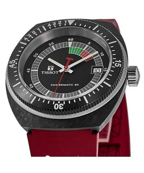 Tissot T-Sport Sideral Powermatic 80 Rubber Strap Black Dial Automatic Divers T145.407.97.057.02 300M Unisex Watch