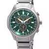 Citizen Eco-Drive Super Titanium Chronograph Green Dial AT2530-85X 100M Men's Watch