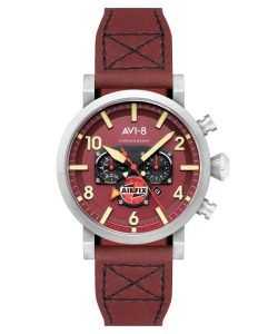 AVI-8 Dambuster Gibson Dual Time Chronograph Airfix Edition Hazard Red Dial AV-4107-04 Men's Watch