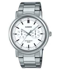 Casio Standard Analog Stainless Steel White Dial Quartz MTP-E335D-7EV Men's Watch