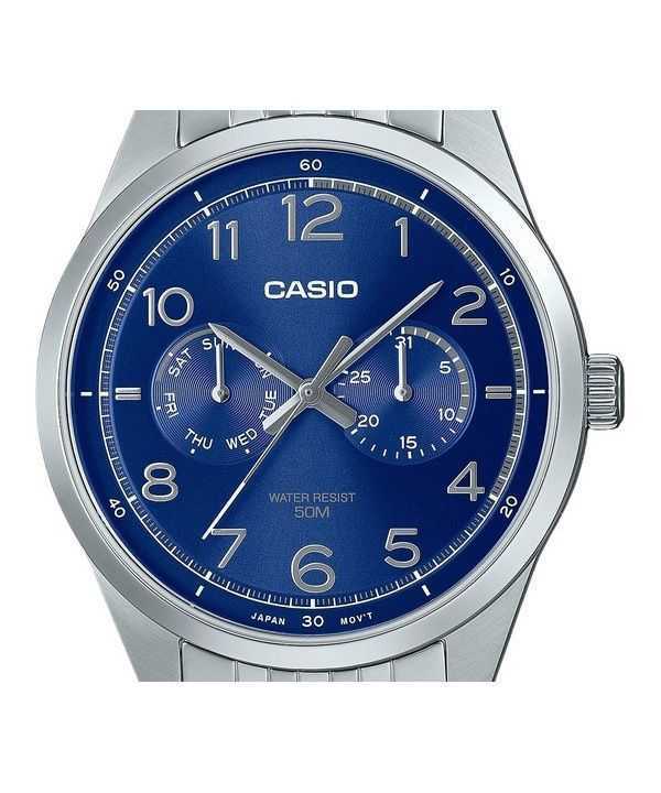 Casio Standard Analog Stainless Steel Blue Dial Quartz MTP-E340D-2AV Men's Watch