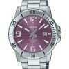 Casio Standard Analog Stainless Steel Purple Dial Quartz MTP-VD01D-6BV Men's Watch