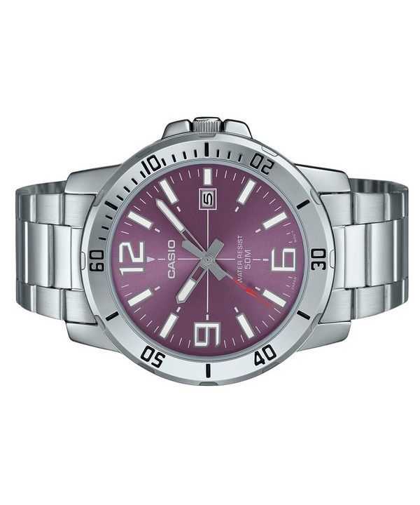 Casio Standard Analog Stainless Steel Purple Dial Quartz MTP-VD01D-6BV Men's Watch