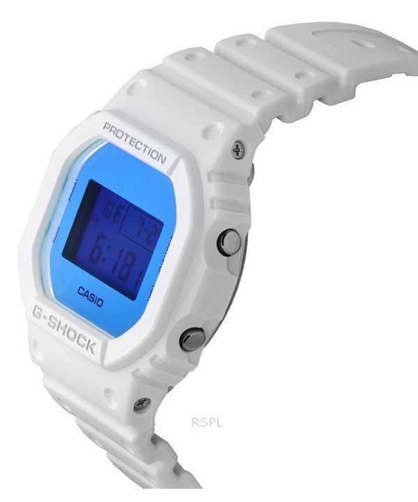 Casio G-Shock Digital White Resin Strap Quartz DW-5600TL-7 200M Men's Watch