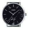 Casio Standard Analog Stainless Steel Marble Inspired Black Dial Quartz MTP-VT01DM-1A Men's Watch