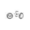 Pandora Timeless Silver Stud Earrings With Clear Cubic Zirconia 296272CZ For Women