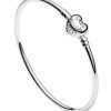 Pandora Moments Heart Clasp Bangle Bracelet 596268-17 For Women